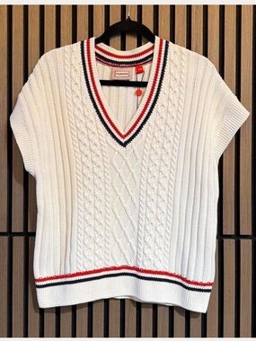 Hunter Cable Knit/Cotton Sweater Vest
